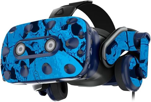 MightySkins Skin Compatible With HTC VIVE Pro VR Headset - Blue Mystic Flames | Protective, Durable, and Unique Vinyl Decal wrap cover | Easy To Apply, Remove, and Change Styles | Made in the USA in Saudi Arabia