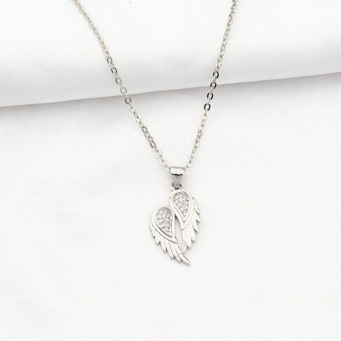 FUSTMW Guardian Angel Necklace Angel Wing Charm Necklace Pendant Guardian Angel Jewelry Birthday Gifts for Women Girls in Saudi Arabia