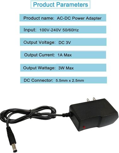 3V 1Amp 3W محول التيار الكهربائي AC 100V-240V إلى DC 3Volt 1Amp 0.7A 0.5A شاحن حائط مع 8 نصائح لأضواء LED منضدية نافورة صغيرة مروحة مكبر صوت in Kuwait