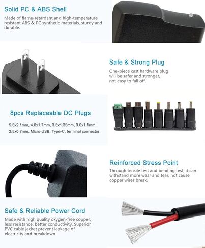 3V 1Amp 3W محول التيار الكهربائي AC 100V-240V إلى DC 3Volt 1Amp 0.7A 0.5A شاحن حائط مع 8 نصائح لأضواء LED منضدية نافورة صغيرة مروحة مكبر صوت in Kuwait
