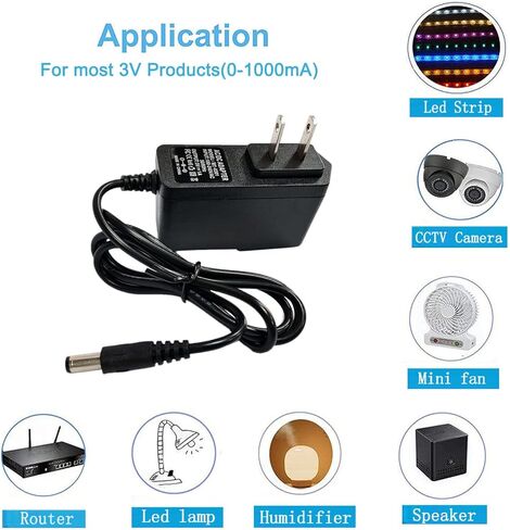 3V 1Amp 3W محول التيار الكهربائي AC 100V-240V إلى DC 3Volt 1Amp 0.7A 0.5A شاحن حائط مع 8 نصائح لأضواء LED منضدية نافورة صغيرة مروحة مكبر صوت in Kuwait