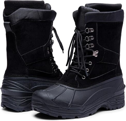 أحذية Vostey الرجالية للثلج مقاومة للماء أحذية الشتاء للرجال خفيفة الوزن في الهواء الطلق دافئة للطقس البارد أحذية رجالي in Kuwait