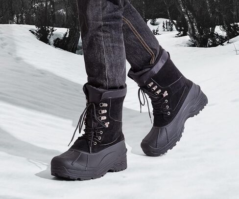 أحذية Vostey الرجالية للثلج مقاومة للماء أحذية الشتاء للرجال خفيفة الوزن في الهواء الطلق دافئة للطقس البارد أحذية رجالي in Kuwait