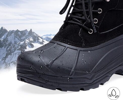 أحذية Vostey الرجالية للثلج مقاومة للماء أحذية الشتاء للرجال خفيفة الوزن في الهواء الطلق دافئة للطقس البارد أحذية رجالي in Kuwait