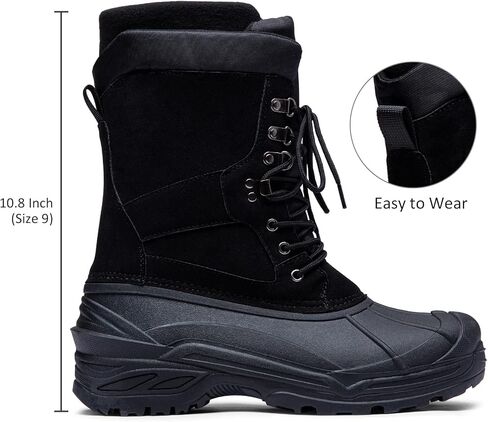 أحذية Vostey الرجالية للثلج مقاومة للماء أحذية الشتاء للرجال خفيفة الوزن في الهواء الطلق دافئة للطقس البارد أحذية رجالي in Kuwait