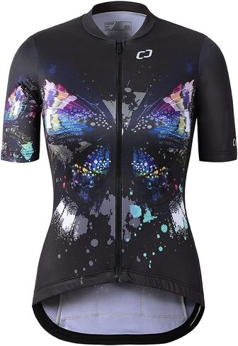 CATENA Women's Cycling Jersey Short Sleeve Breathable Bike Shirt Bicycle Clothing Quick Dry Black Butterfly in Saudi Arabia