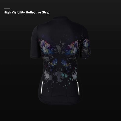 CATENA Women's Cycling Jersey Short Sleeve Breathable Bike Shirt Bicycle Clothing Quick Dry Black Butterfly in Saudi Arabia
