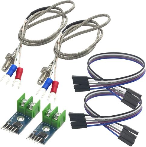 WMYCONGCONG 2 قطعة تيار مستمر 3-5 فولت MAX6675 وحدة + K نوع درجة الحرارة الحرارية الاستشعار مع وصلة كابل in Saudi Arabia
