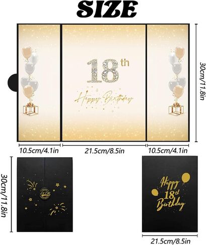 زينة عيد الميلاد الثامن عشر من كرينكس باللونين الأسود والذهبي، بديل كتاب ضيف عيد الميلاد الثامن عشر الإبداعي، كتاب توقيع عيد الميلاد الثامن عشر مقاس 18 × 12 بوصة، هدايا رائعة لعيد الميلاد الثامن عشر للفتيات أو الأولاد in Kuwait
