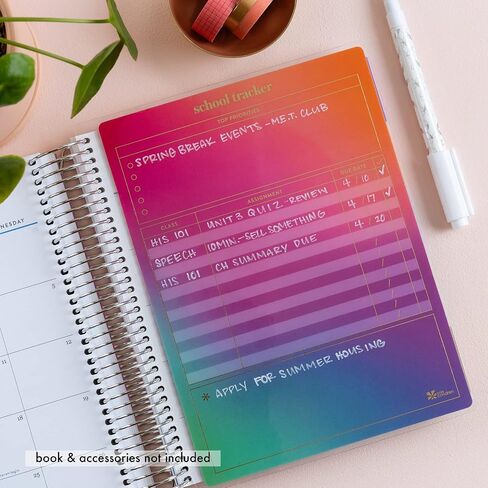 7" x 9" Snap-in Dashboard - Wet Erase, Reusable, Double Sided Surface for Tracking Projects and Exams Version 2. Fits 7" x 9" or 8.5" x 11" Planners and Notebooks by Erin Condren in Saudi Arabia