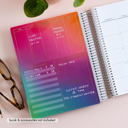 7" x 9" Snap-in Dashboard - Wet Erase, Reusable, Double Sided Surface for Tracking Projects and Exams Version 2. Fits 7" x 9" or 8.5" x 11" Planners and Notebooks by Erin Condren in Saudi Arabia