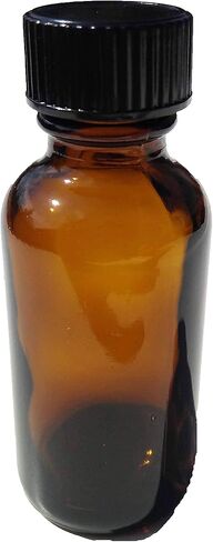 Dropper Stop® 1oz Amber Glass Boston Round Bottles (30mL) with Polycone Caps - Pack of 99 in Kuwait