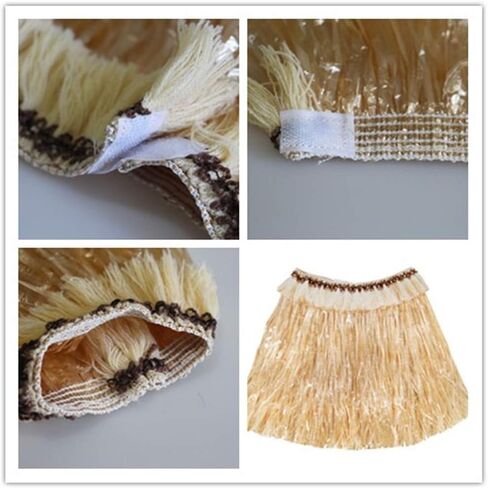 Women Men Elastic Hawaiian Party Grass Hula Skirt Stage Performances Costume Set in Kuwait