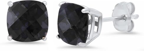 Amazon Collection 925 Sterling Silver Cushion Cut Birthstone Stud Earrings for Women in Kuwait