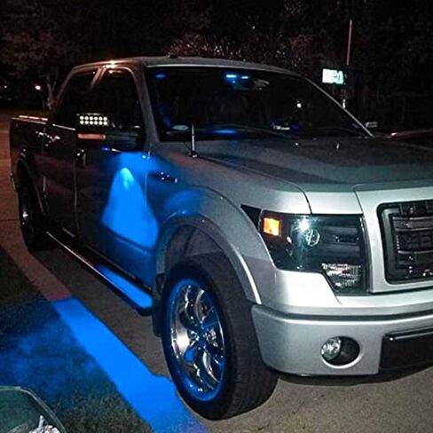 Full LED Side Under-Mirror Puddle Light Lamp Assembly Replacement For Fo rd F 150 Expedition Explorer Edge Flex Fusion Taurus X Lincoln Mercury, Blue Light, 2 PCS in Saudi Arabia