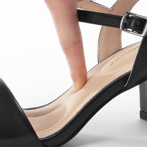 صنادل كلاسيكية بكعب كبير للنساء، أحذية مريحة مفتوحة عند الأصابع وكعب مكتنز منخفض in Kuwait