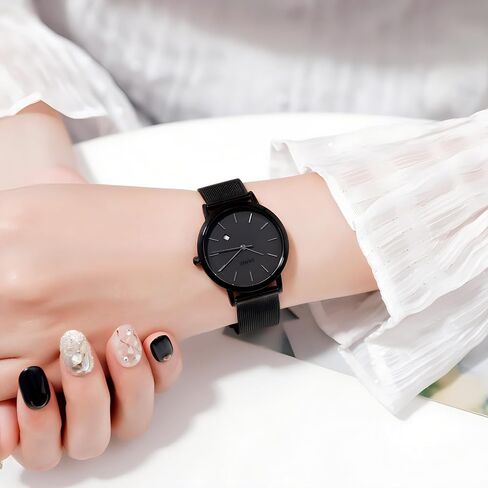 MASTOP Women's Quartz Watches Ultra-Thin Gorgeous Simple Petite Wrist Watches Small Dial Mesh Steel Bracelet in Kuwait