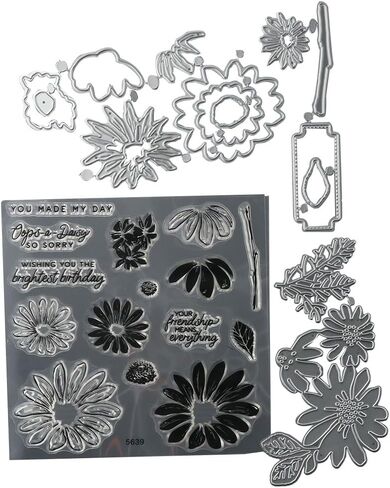 Clear Stamps and Dies for Card Making Tools,Flower Shape DIY Scrapbooking Arts Crafts Stamping Making Arts Tools,Photo Album Card Ornament in Saudi Arabia