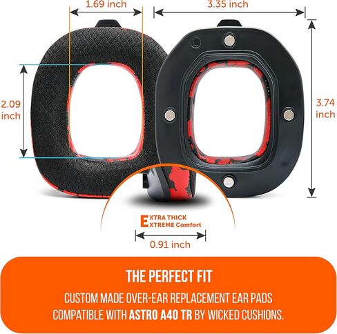 WC Freeze A40 - وسائد أذن بديلة من جل التبريد من القماش الهجين لجهاز Astro A40 TR فقط، مصنوعة من وسائد شريرة، ومتانة محسنة، وسمك وعزل الصوت | أسود in Kuwait