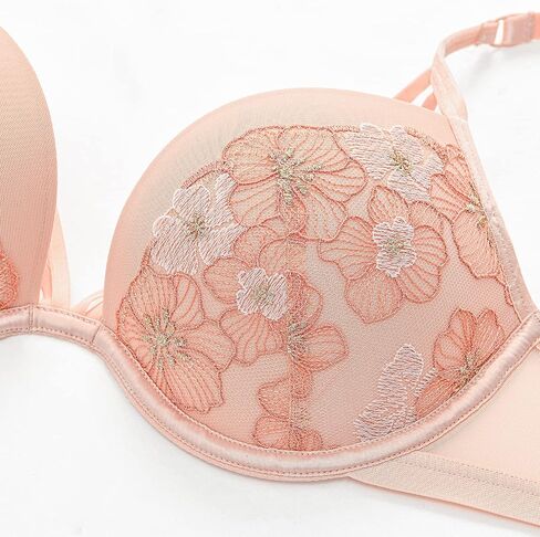Deyllo Super Push Up Bra Underwire Lace Padded Bra Embroidered Strappy Add Two Cups in Saudi Arabia