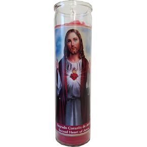 Sacred Heart of Jesus (Sagrado Corazon De Jesus) Red Devotional Candle