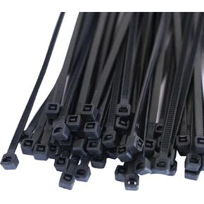Cable Zip Ties, 250 Pack Black Assorted Sizes 12+10+8+6+4 Inch, Multi-Purpose Self-Locking Nylon Cable Ties, Small Plastic Wire Ties for Home, Office, Garden, Workshop