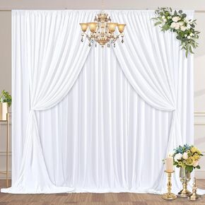 Baby Blue Drapes for Backdrop 10ft x 8ft Wrinkle Free Photo Backdrop Curtains Pleated Backdrop Soft Fabric Curtains for Backdrop Decoration for Baby Shower Parties Birthdays Housewarming Photo Booth
