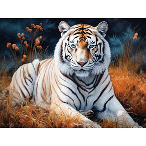 Eiflow 12x16in Diamond Craft Painting Kits Tiger Full Drill - 5D DIY Paint by Diamond Embroidery Art Craft Mosaic Making for Home Wall Decor…