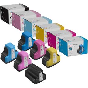 LD Remanufactured Ink Cartridge Replacements for HP 02 (1 Black, 1 Cyan, 1 Magenta, 1 Yellow, 1 Light Cyan, 1 Light Magenta, 6-Pack)