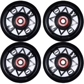 YOLO Longboard Wheels (70 mm) (76A) (4-Pack with Bearings, Spacers and Washers)