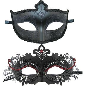 Couple Masquerade Metal Mask Roman Greek Man Mask Venetian Halloween Costume Ball Mask Mardi Gras Mask Cosplay Party Mask