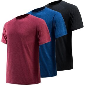 Workout Shirts for Men Pack Quick Dry Moisture Wicking Shirts for Men Gym Athletic Exercise Short Sleeve Tee Tops