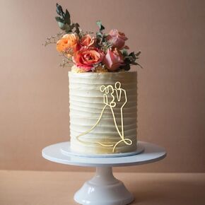 Mr. and Mrs. cake topper,Golden Acrylic cake topper, abstract and minimalist style cake topper, wedding/engagement cake decorations, Bohemian cake toppings, anniversary celebration parties.