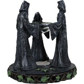 Ebros Triple Goddess Maiden Expectant Mother and Crone Pagan Decorative Candle Holder Oil Wax Warmer Diffuser Figurine 5.75" H Moon Celestial Occultism Spiritualism Supernatural Forces Decor