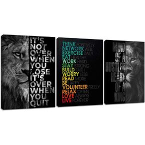 Motivational Wall Decor Inspirational Wall Art Office Wall Decor Entrepreneur Quote Wall Paintings Picture 3 Pieces Wall Art for Living Room Bedroom Home Office Decor Wooden Framed (36"Wx16"H)