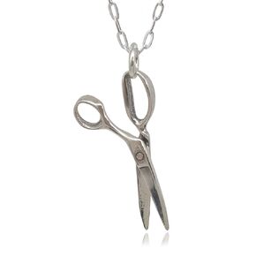 Sterling Silver Scissors 3D Charm Necklace, 18"