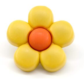 20 pcs Cute Resin Little Yellow Flowers with Shank Sewing Coat Buttons -18mm -11/16"