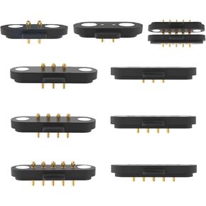 2 Pair Magnetic Pogo Pin Connector, 2/3/4/5P 1A Magnetic Pogopin Connector Male+Female 2.5MM Through Holes Spring Loaded Magnetic Pogopin Connectors DC Power Socket DC Power Charge Connector (2Pin)