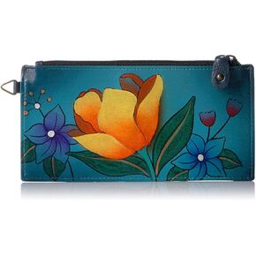 Anna by Anuschka Women's Hand Painted Genuine Leather Organizer Wallet