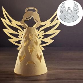 Christmas Heart Angel Tealight Metal Die Cuts, Christmas Metal Cutting Dies Cut Stencils Card Paper Craft DIY Template Metal Cutting Dies Album Embossing Paper Dies for Card Making Scrapbooking