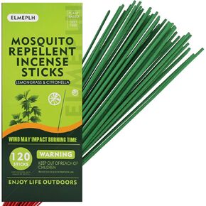 120 PCS Mosquito Repellent Incense Sticks Outdoor Patio - DEET Free - Lemongrass Oil - Natural Citronella Incense Sticks for Camping, Patio, Hiking,etc in Saudi Arabia