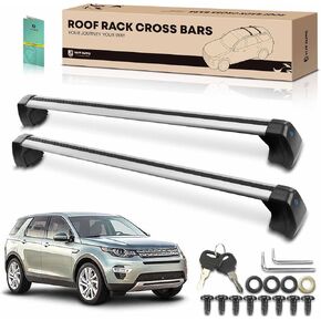 YHTAUTO 165 LBS Roof Rack Cross Bars w/Hardware Fit for Land Rover Discovery 2017-2023 (with Raised Side Rails), T6063 Aluminum CrossBars Anti-Rust for Skiboard Kayak Snowboard Bike Rooftop Cargo