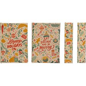 Creative Co-Op Wood and Canvas Book Box, Set of 2 Styles