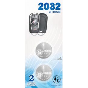 2Pack CR2032 Remote Key FOB Battery Replacement for Buick (2016-2021) Enclave Encore Envision Lacrosse Regal Smart Key PEPS Fob (with FCC ID: HYQ4EA) 3, 4 5, or 6 Button Fobs