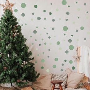 ملصقات حائط منقطة باللون الأخضر - ملصقات ديكور حائط خضراء، ديكورات حائط لغرفة الأطفال، ملصق حائط لغرفة نوم الأطفال وغرفة المعيشة والفصول الدراسية وديكور غرفة اللعب (ملصق منقطة باللون الأخضر) in Kuwait