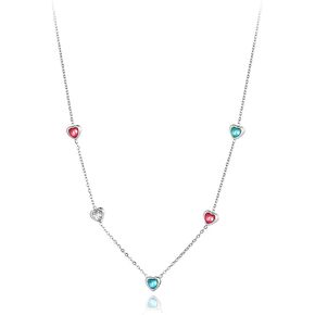 Lokaerlry Trendy Boho Stainless Steel Colorful CZ Crystal Rainbow Choker Necklaces for Women, Dainty Rhinestone Beaded 14k Gold Chain Layering Necklace for Teen Girls