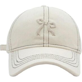 Bow-Tie Baseball Cap for Women Fashion Y2k Sun Visors Bright Color Trucker Hat Wide Brim Visor Cap for Travel Vacation 2024