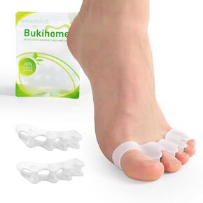 Toe Separators, 4 Pair Soft Gel Toe Spacers to Correct Bunions, Toe Stretcher for Therapeutic Relief from Plantar Fasciitis, Claw Toes,Hammer Toes, Foot Pain for Women & Men (White+S)