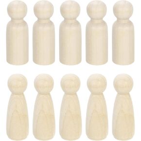 uxcell 30 Pcs Wood Peg Dolls 2.95 Inch Female and Male Unfinished Dolls Bodies Natural Wooden Figures Decorative Peg People for Painting, DIY Arts, Crafts and Graffiti
