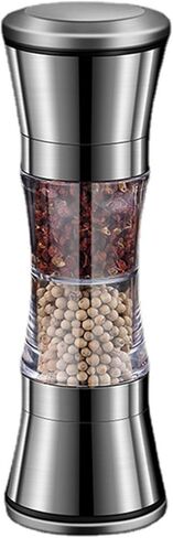 Salt and Pepper Grinder Set - 2 in 1 Stainless Steel Shakers with Adjustable Coarse Mills - Spice Grinder Kitchen Chef Gift - Ideal for Housewarming (B) in Saudi Arabia